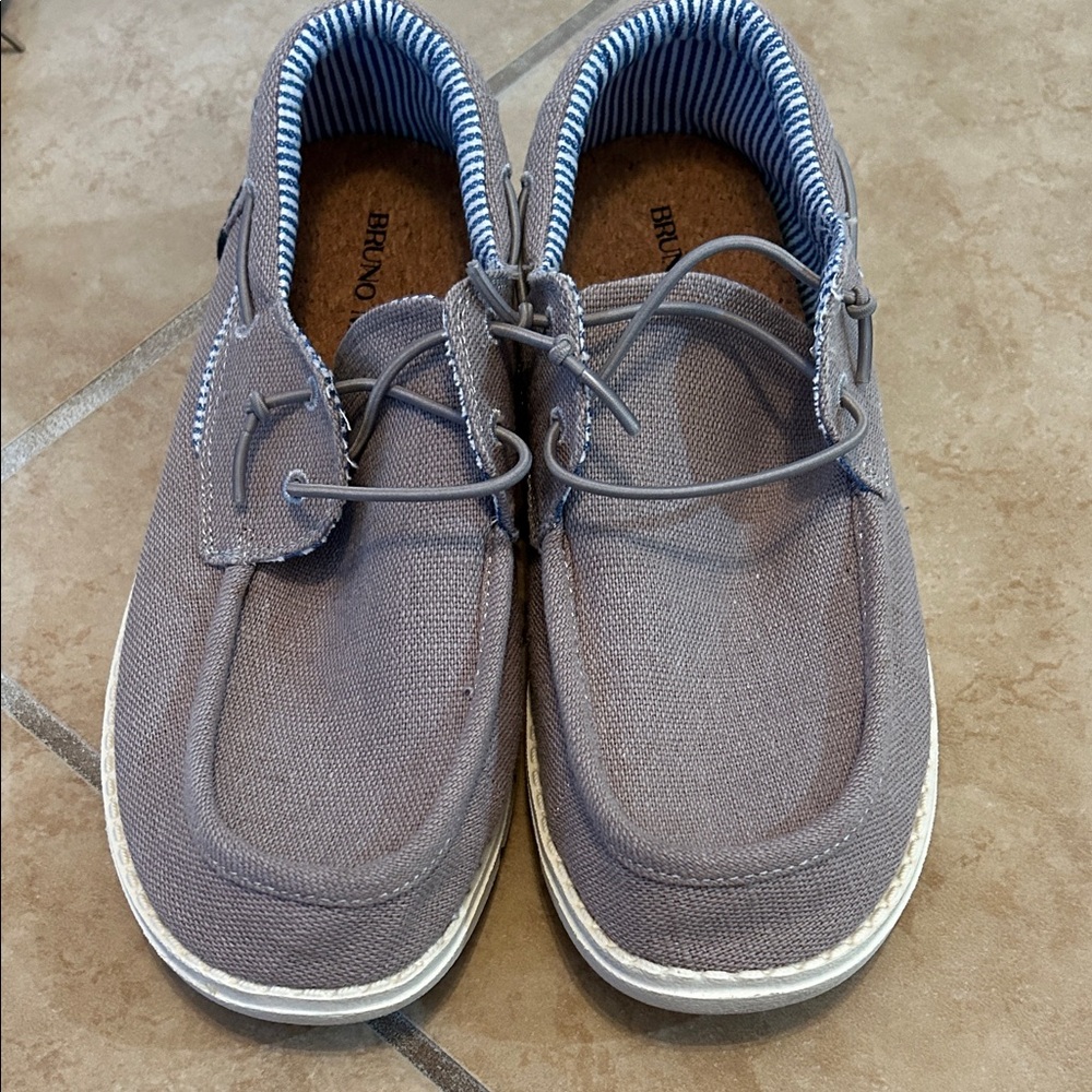 Boys Gray Canvas Loafers